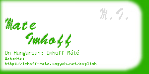 mate imhoff business card